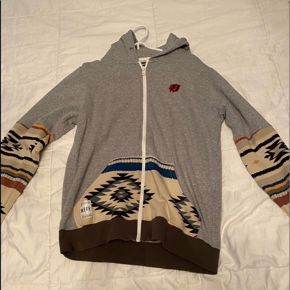 grey indian themed Neff sweatshirt